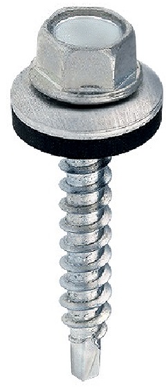 Self-drilling screw with EPDM washer